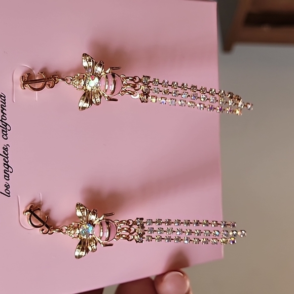 Juicy Couture Jewelry - JUICY couture i think Queen Bee long rhinestone Earrings Juicy couture i think Q